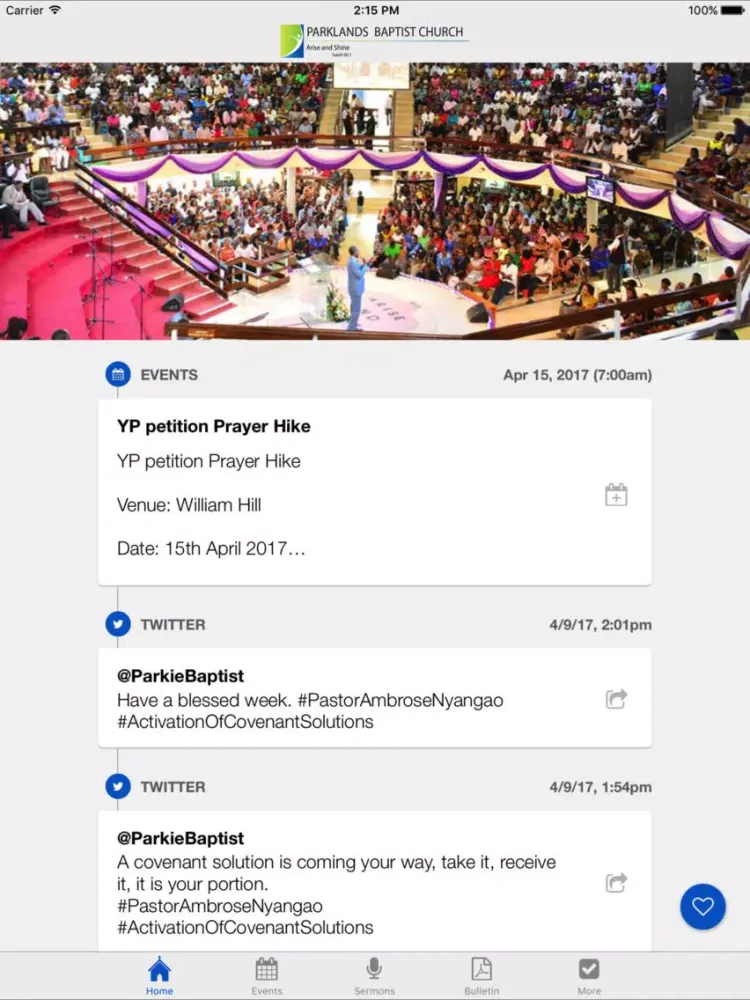 Parklands Baptist Church iPad  스크린샷