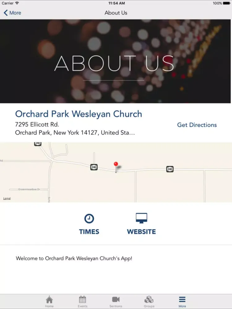 ภาพหน้าจอของ Orchard Park Wesleyan Church iPad 