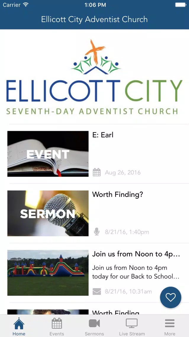 Ảnh chụp màn hình của Ellicott City Adventist Church