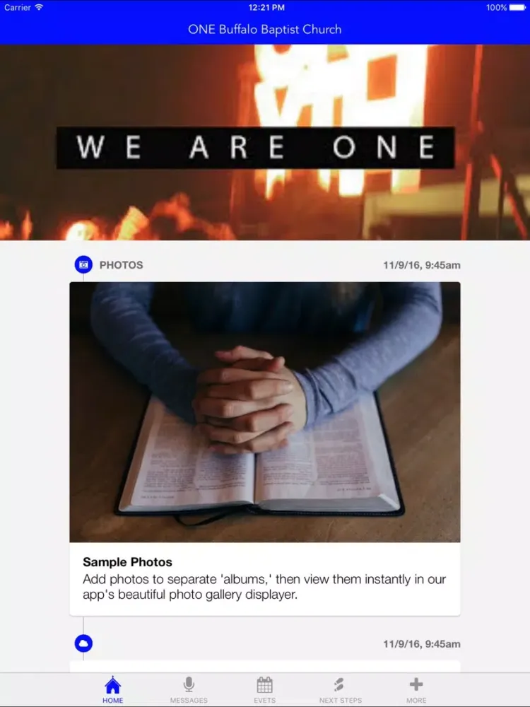 Скриншоты ONE Buffalo Baptist Church iPad 