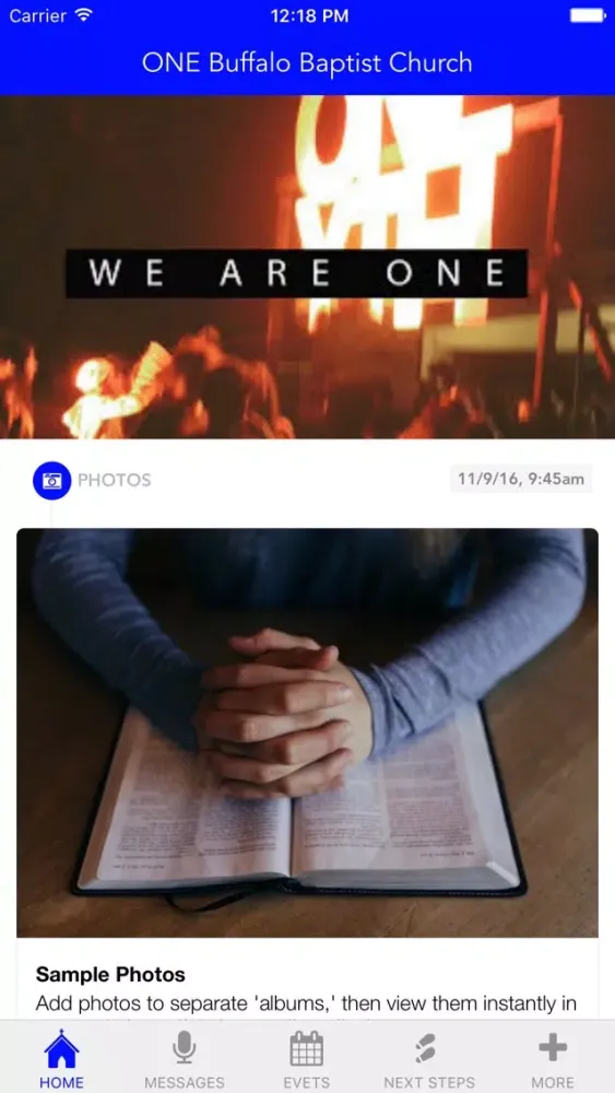 Скриншоты ONE Buffalo Baptist Church