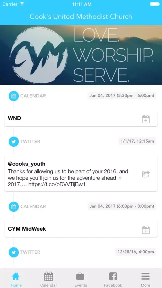 ภาพหน้าจอของ CYM | Cook's Youth Ministry