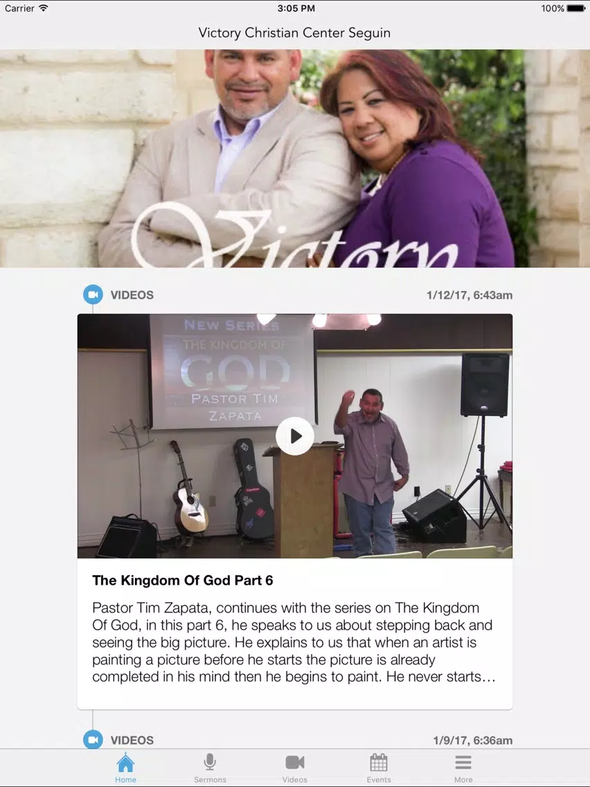 Tangkapan layar Victory Christian Center Seguin iPad 