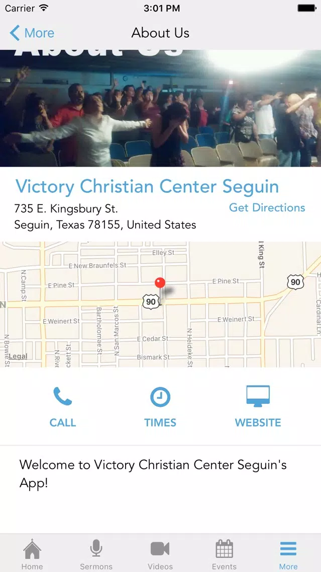 Tangkapan layar Victory Christian Center Seguin