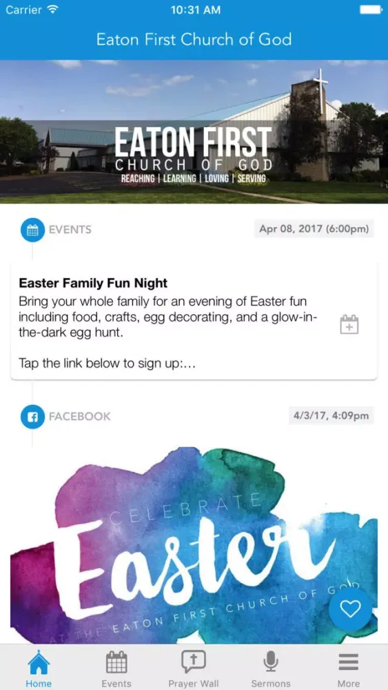 Tangkapan skrin Eaton First Church of God