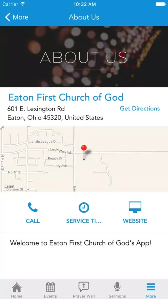 Tangkapan skrin Eaton First Church of God