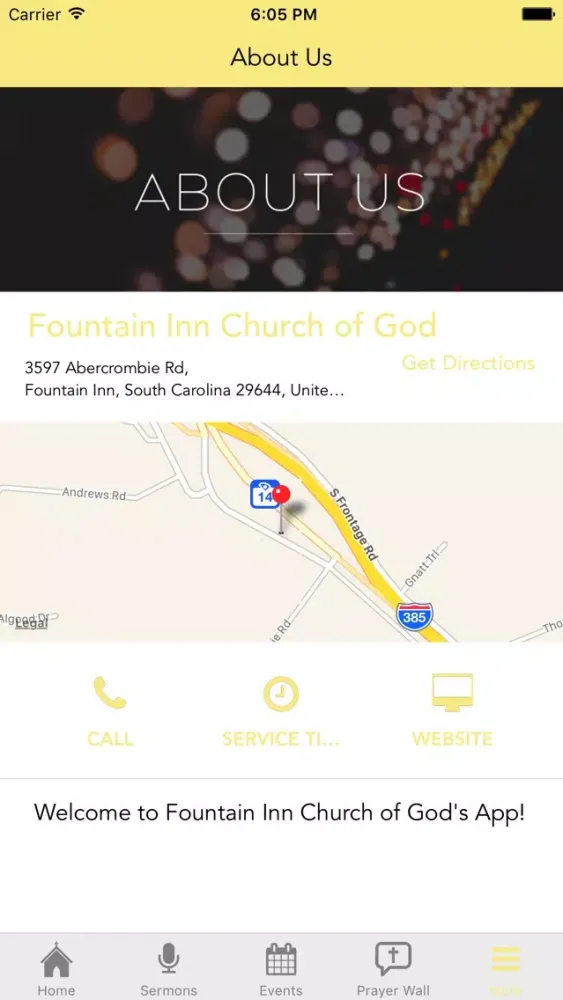 Capturas de tela do Fountain Inn Church of God