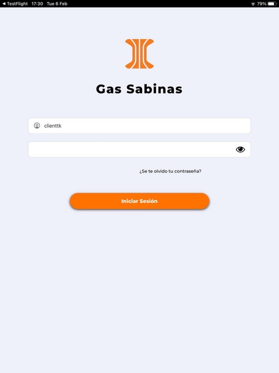 Tangkapan skrin Gas Sabinas Clientes iPad 