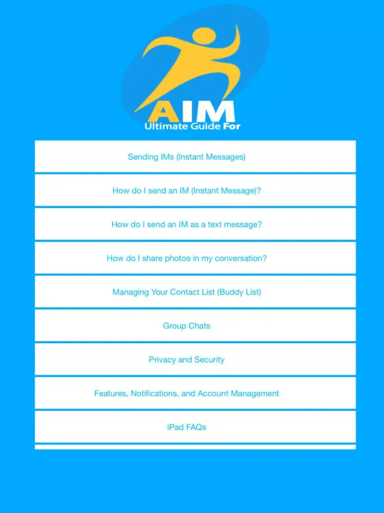 Ultimate Guide For AIM: Chat, Free Text, iPad  Screenshots