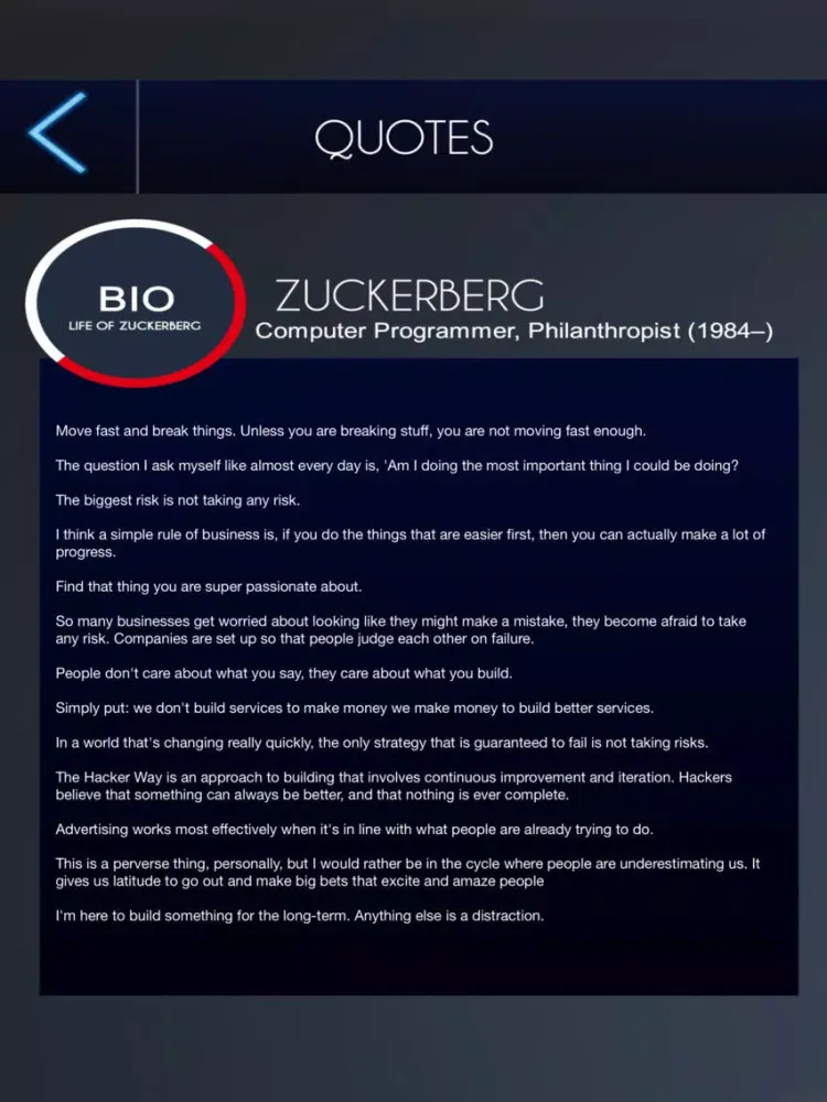 Ultimate Guide For Mark Zuckerberg Biography iPad  Screenshots