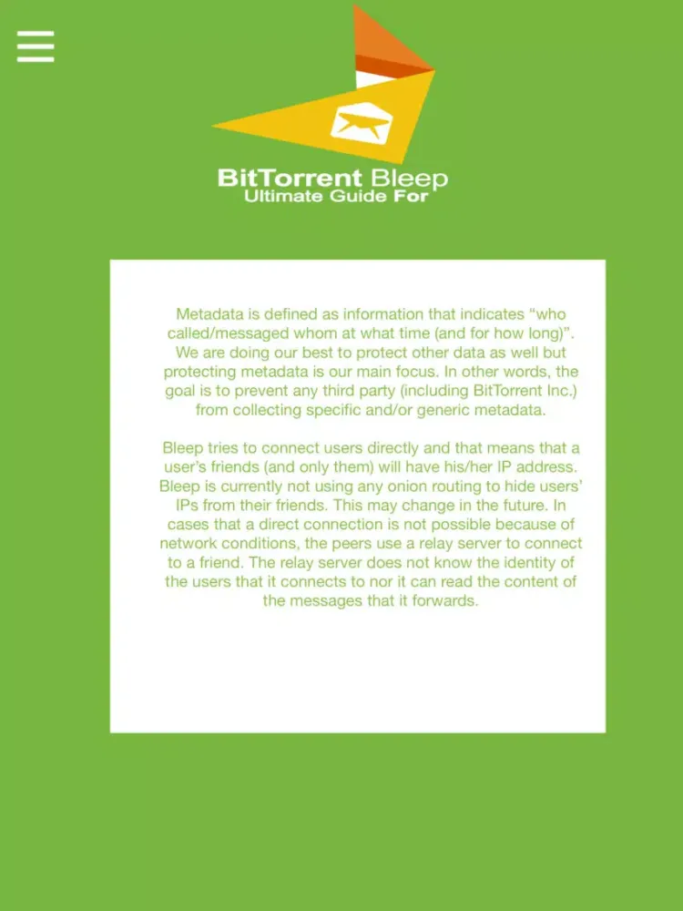 Ultimate Guide For BitTorrent Bleep iPad  Screenshots