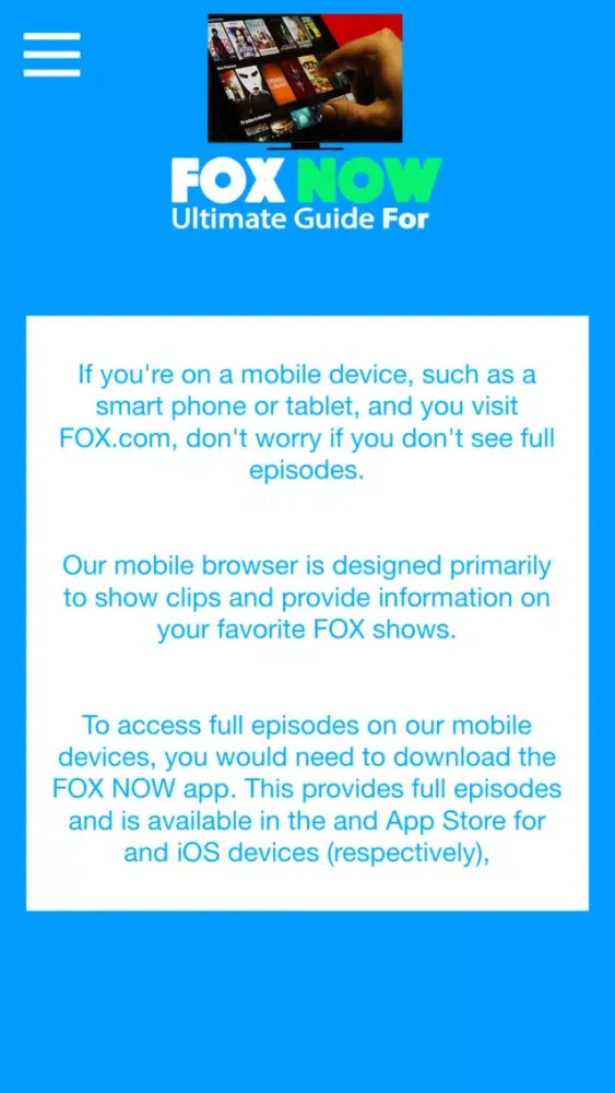 Tangkapan skrin Ultimate Guide For FOX NOW
