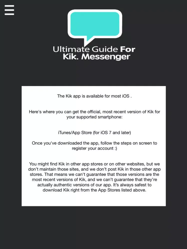 Capturas de tela do Ultimate Guide For Kik iPad 