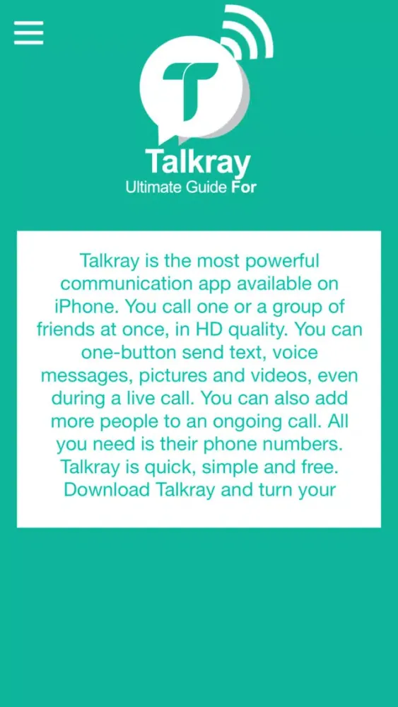 Capturas de pantalla de Ultimate Guide For Talkray - Free Call and Texts