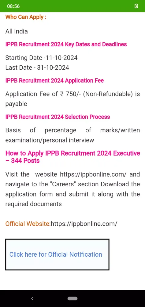 Screenshot di Jobs In Telangana