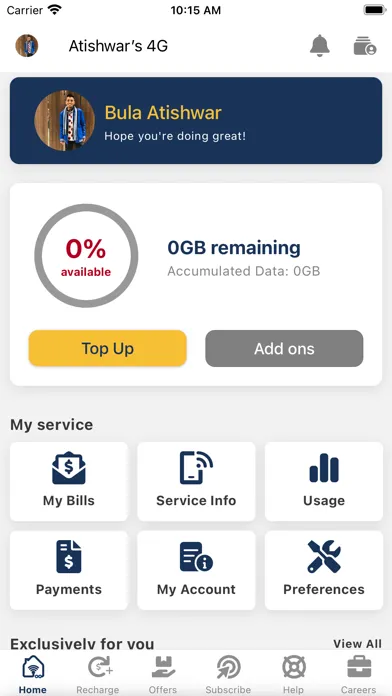 Zrzuty ekranu myTelecom