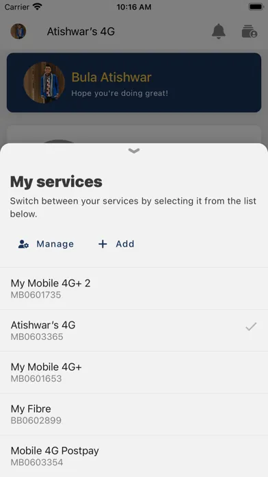 Zrzuty ekranu myTelecom