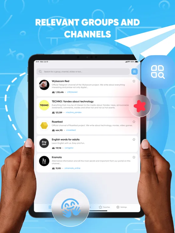 Telegroup for Telegram app iPad  스크린샷