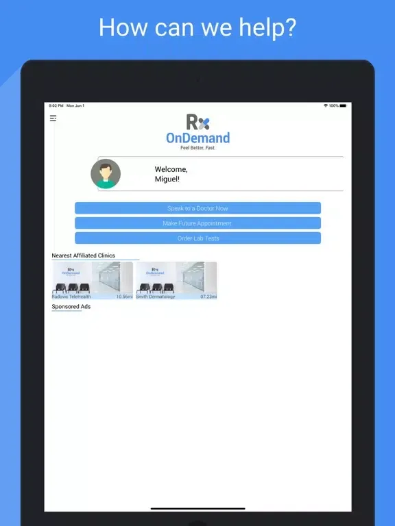 Ảnh chụp màn hình của RxOnDemand iPad 
