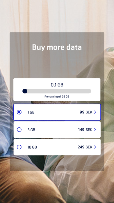 Capturas de tela do My Telenor, Sweden