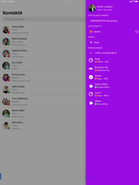 Capturas de tela do Telia VIP iPad 