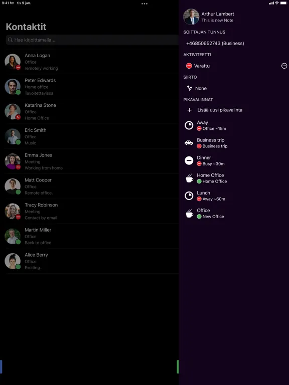 Capturas de tela do Telia VIP iPad 