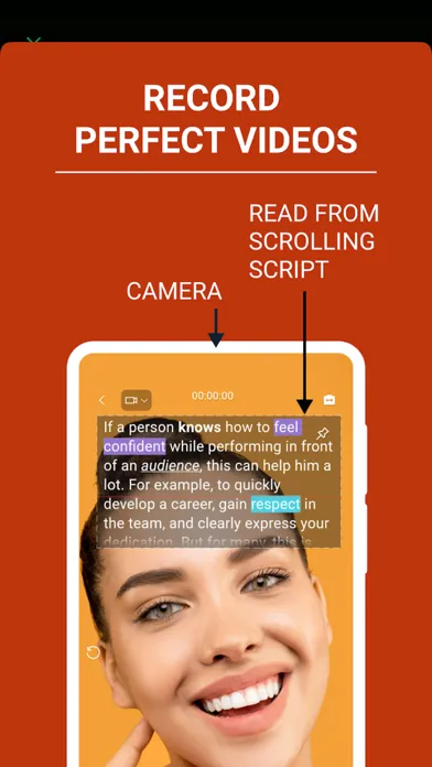 Zrzuty ekranu Teleprompter for Videos Script