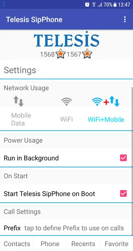 Capturas de pantalla de Telesis SIP VoIP Softphone