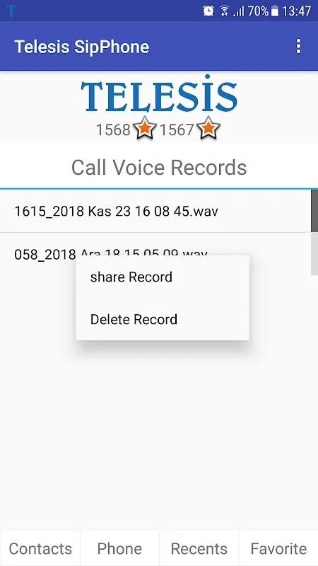 Capturas de pantalla de Telesis SIP VoIP Softphone