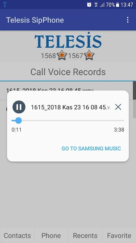 Capturas de pantalla de Telesis SIP VoIP Softphone