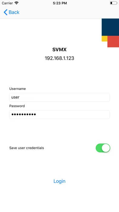 Tangkapan skrin S-VMX Client Mobile