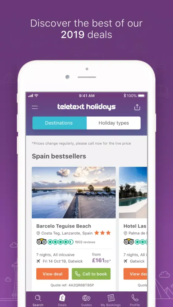 Teletext Holidays Travel App سکرین شاٹس