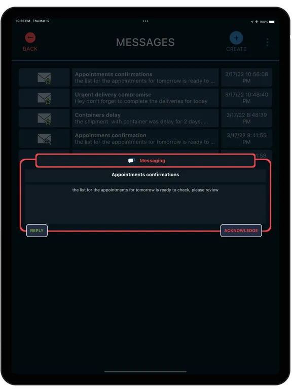 Captures d'écran de TN360 Messaging iPad 