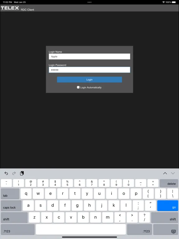 Telex RDC iPad  スクリーンショット