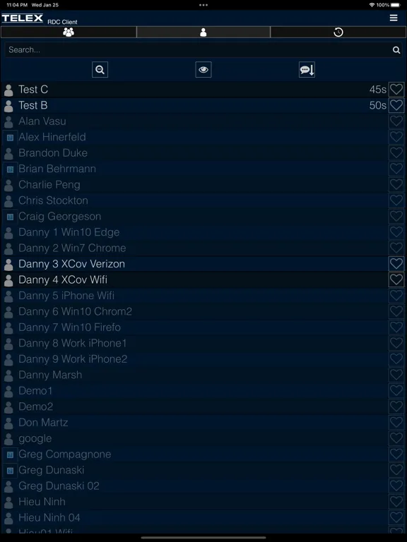 Telex RDC iPad  スクリーンショット