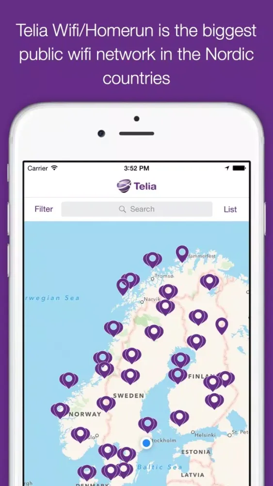 Tangkapan layar Telia Wifi