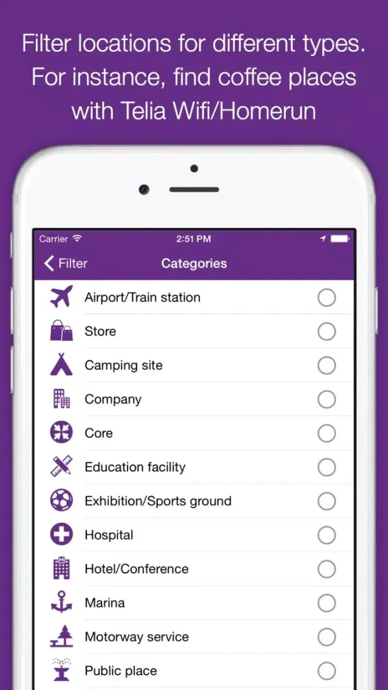 Tangkapan layar Telia Wifi