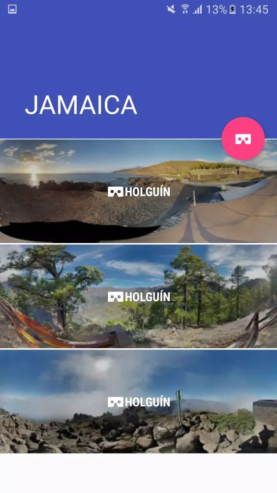 Capturas de tela do VR Manager