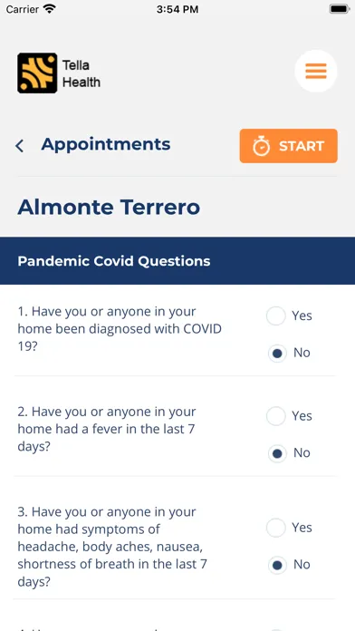 Capturas de pantalla de Tella Health Mobile