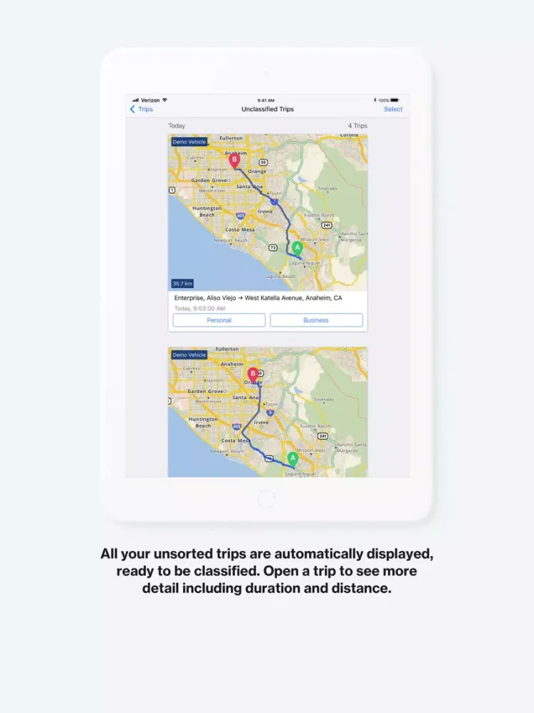 Trips by Verizon Connect iPad  スクリーンショット