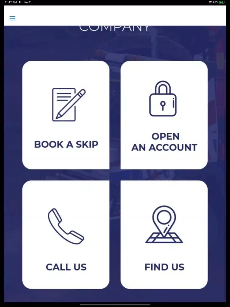 Ảnh chụp màn hình của NJB Skip Hire iPad 