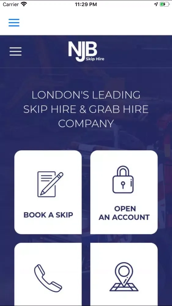 Ảnh chụp màn hình của NJB Skip Hire