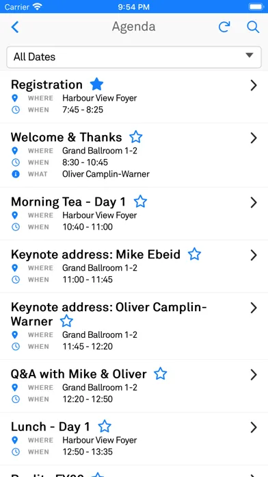 Captures d'écran de My Telstra Events