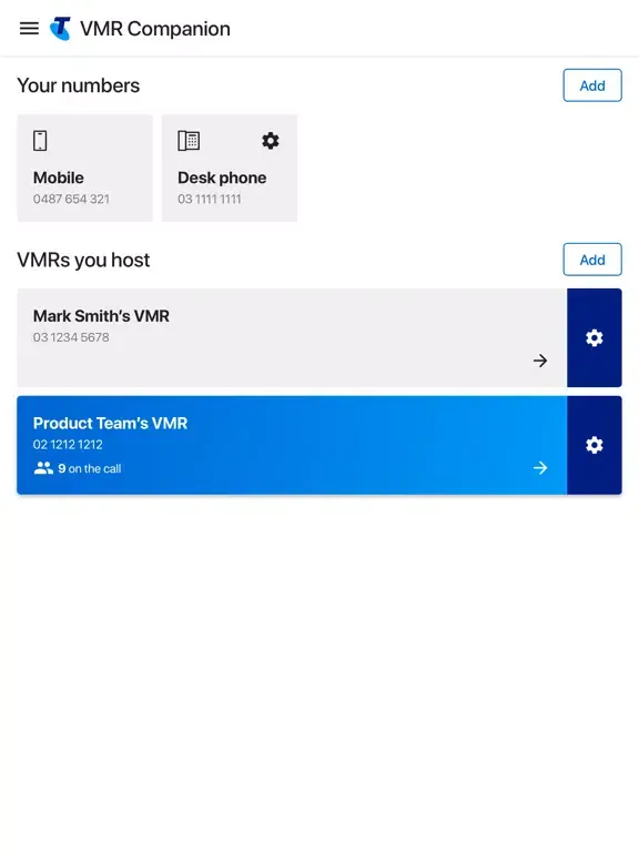 VMR Companion by Telstra iPad  Screenshots