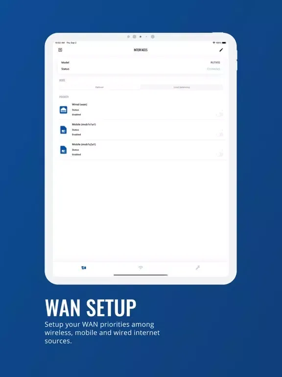 Скриншоты Teltonika WIFI iPad 