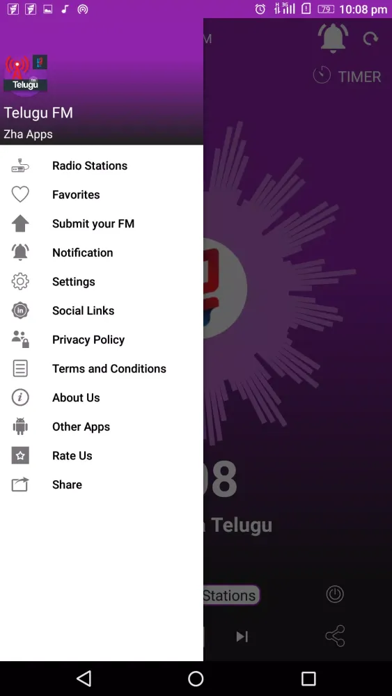 Tangkapan layar Telugu FM