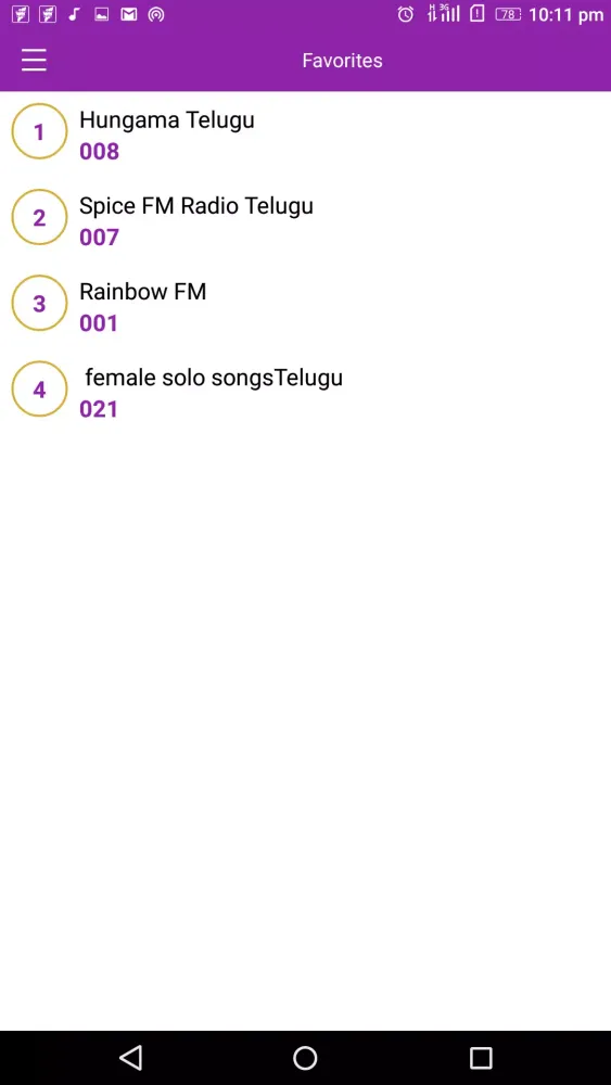 Tangkapan layar Telugu FM