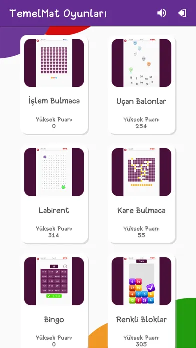 Capturas de tela do TemelMat Oyunları