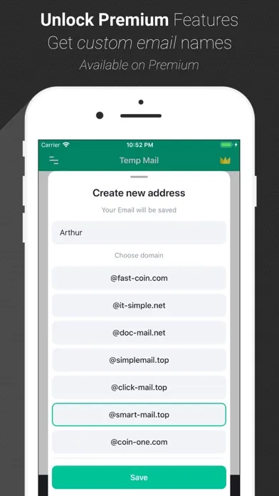 Ảnh chụp màn hình của Temp Mail - Temporary Email