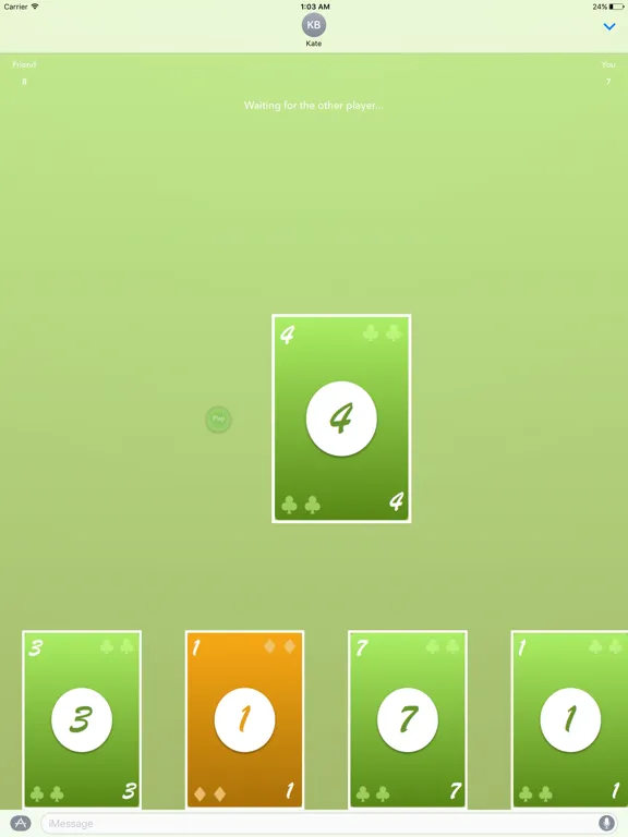 Ảnh chụp màn hình của Crazy 8 for iMessage iPad 